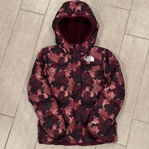 Girls The North Face Burgundy Floral Parka Jacket